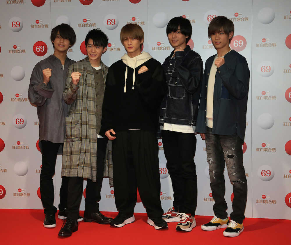 【画像・写真】＜紅白歌合戦リハーサル＞笑顔を見せるＫｉｎｇ＆Ｐｒｉｎｃｅの（左から）高橋海人、岸優太、平野紫耀、永瀬廉、神宮寺勇太（撮影・尾崎　有希）