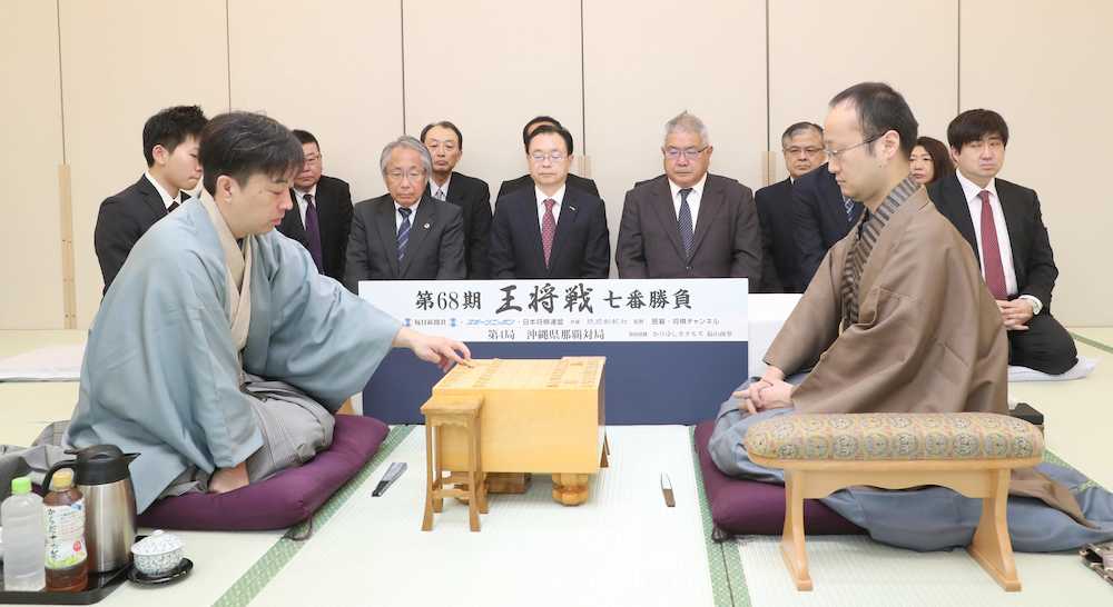 【画像・写真】王将戦第４局　久保王将、今シリーズ初の三間飛車　渡辺棋王は首かしげる