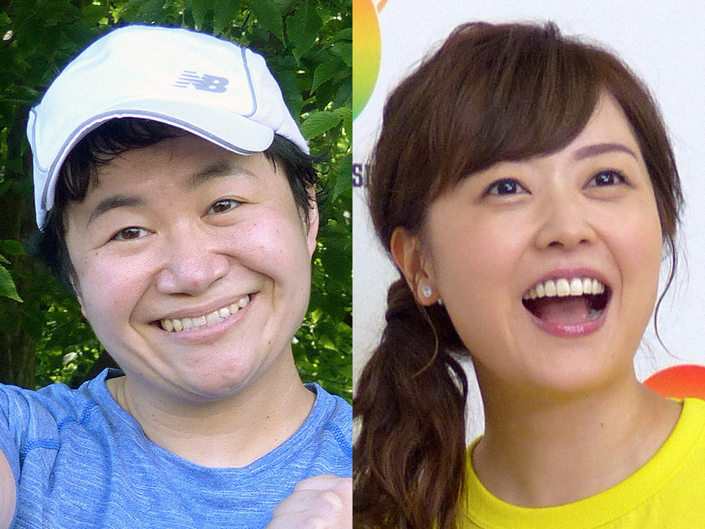 「ハリセンボン」近藤春菜（左）と日本テレビの水卜麻美アナウンサー
