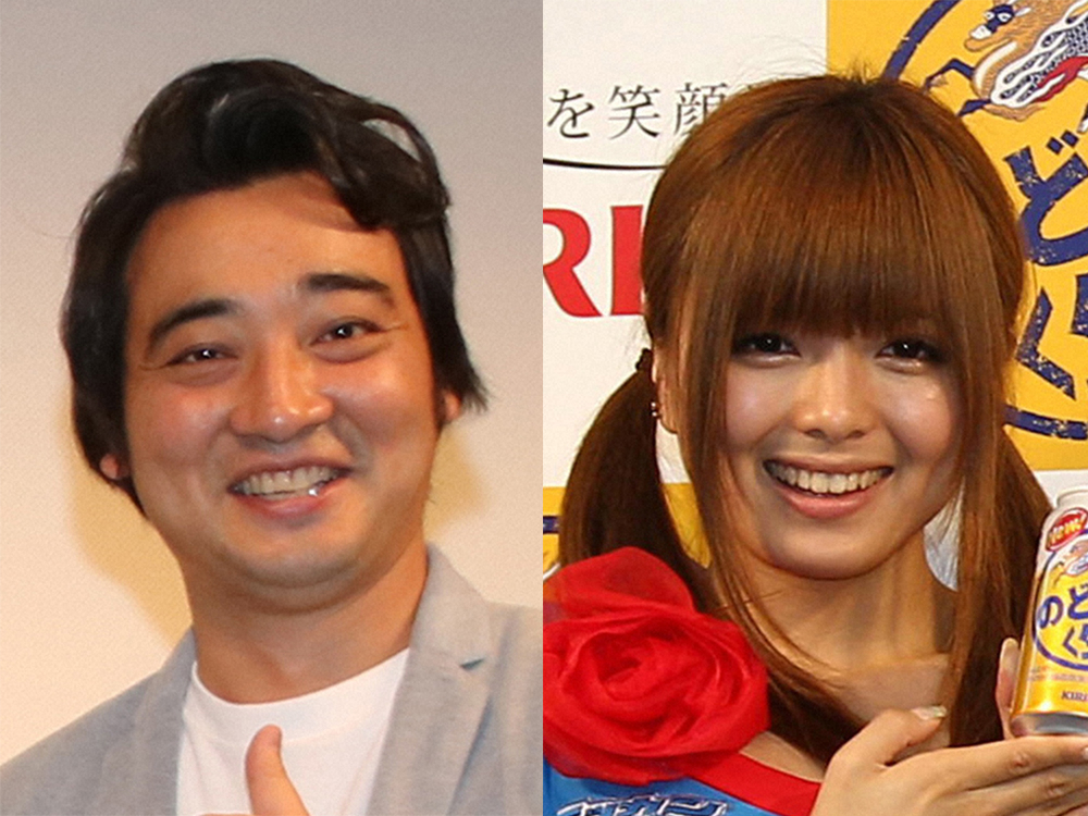 お笑いトリオ「ジャングルポケット」の斉藤慎二（左）とタレントの瀬戸サオリ