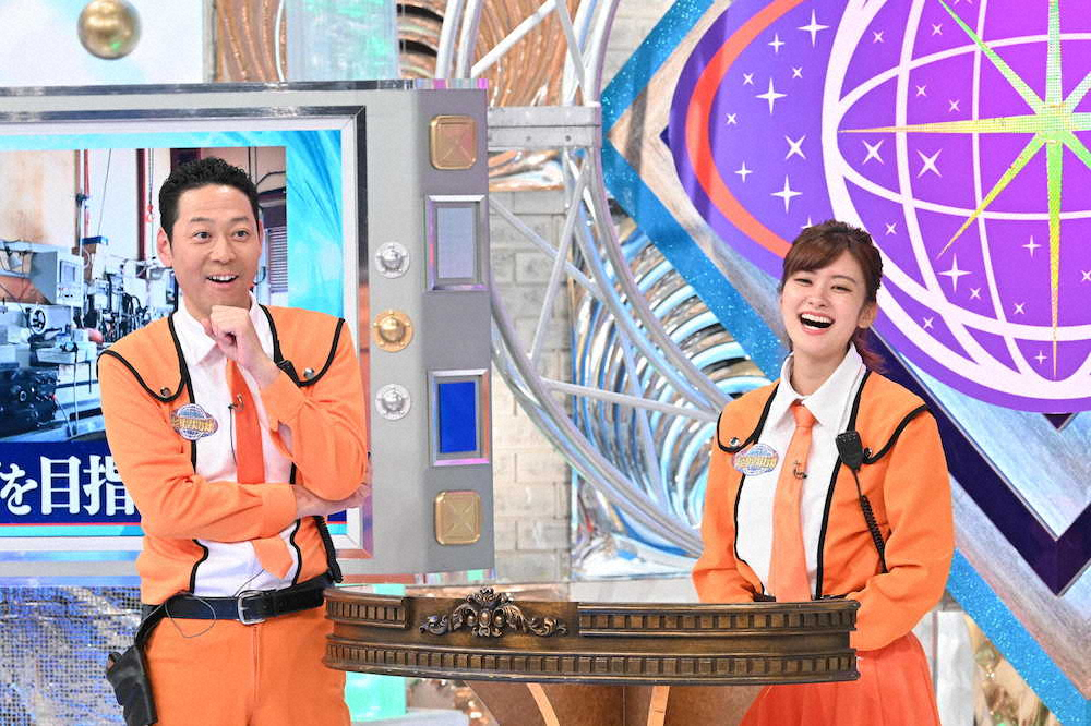 ABCテレビの特番「東野幸治の宇宙科学特捜隊」に出演の東野幸治（左）、増田紗織アナウンサー