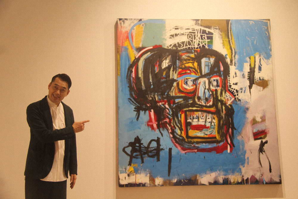「バスキア展　メイド・イン・ジャパン」のトークショーイベントに出席したバナナマンの設楽統Artwork（C）Estate　of　Jean－Michel　Basquiat.Licensed　by　Artestar，　New　York