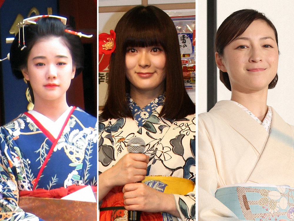 NHK大河ドラマ「麒麟がくる」の「濃姫」代役候補に名前が挙がる主な女優（左から）蒼井優、貫地谷しほり、広末涼子