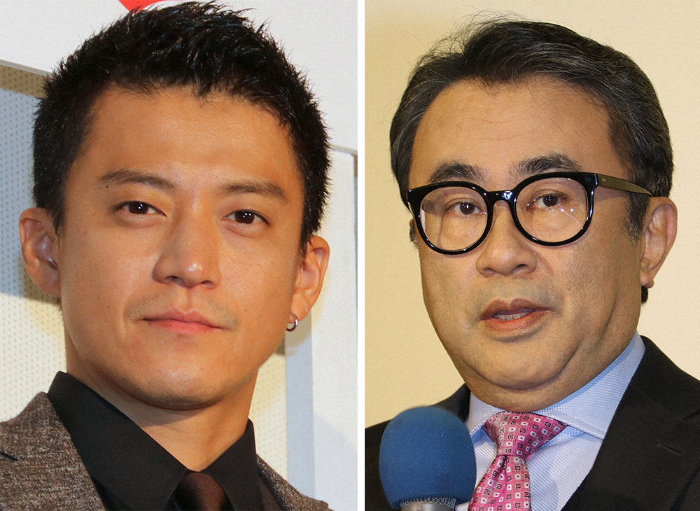 2022年のNHK大河ドラマ「鎌倉殿の13人」で主演を務める小栗旬（左）、脚本の三谷幸喜氏