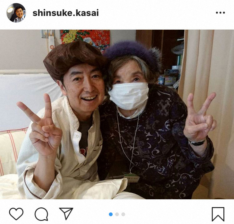 【画像・写真】悪性リンパ腫闘病の笠井アナ、見舞いに訪れた母と2ショット「母は頑張って涙をこらえていました」