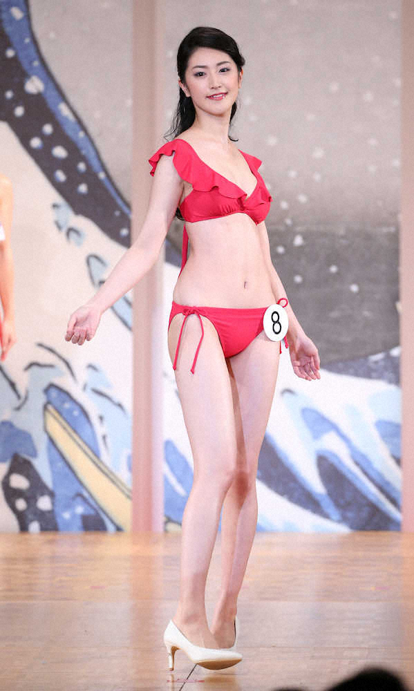 水着審査に臨むミス着物に輝いた青木胡杜音さん 撮影 小海途 良幹 スポニチ Sponichi Annex 芸能