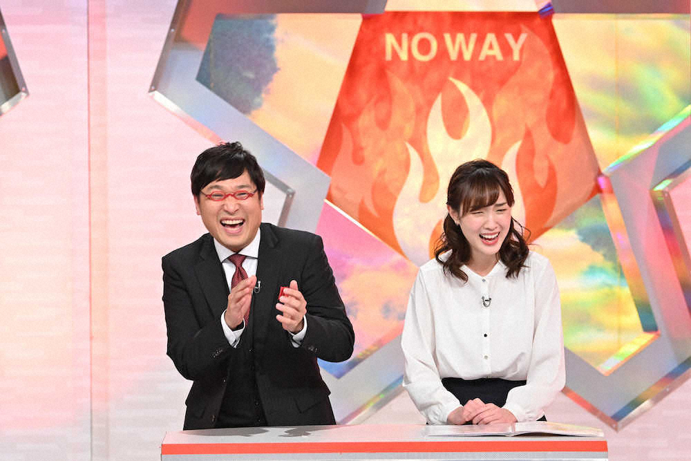 ABCテレビの新番組「山里亮太のまさかのバーサーカー」に出演の山里亮太（左）、澤田有也佳アナウンサー