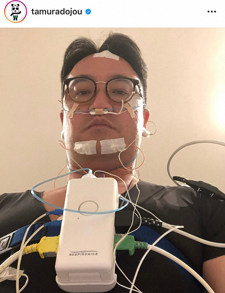 【画像・写真】たむけん、睡眠時無呼吸症候群検査でコード、チューブ姿「『人造人間に』ではありません」
