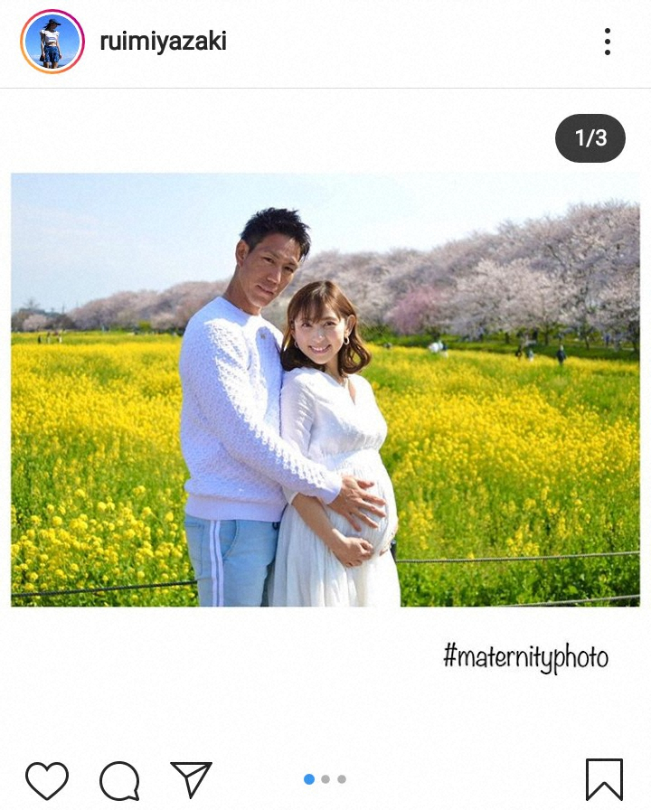 【画像・写真】宮崎瑠依　マタニティーフォト公開「今の姿を写真に…」、夫の元DeNA荒波氏が手添える