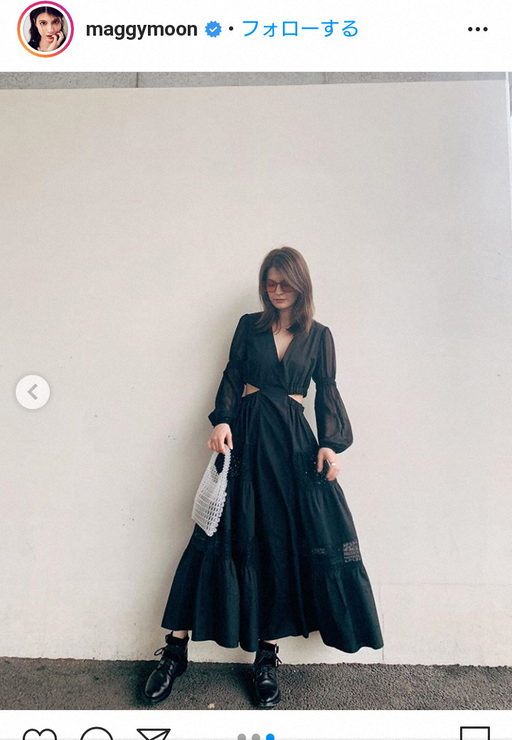 【画像・写真】マギー　ウエストちらり黒ワンピ姿公開に「透け感黒ワンピ　とっても似合ってます」「超良い女」