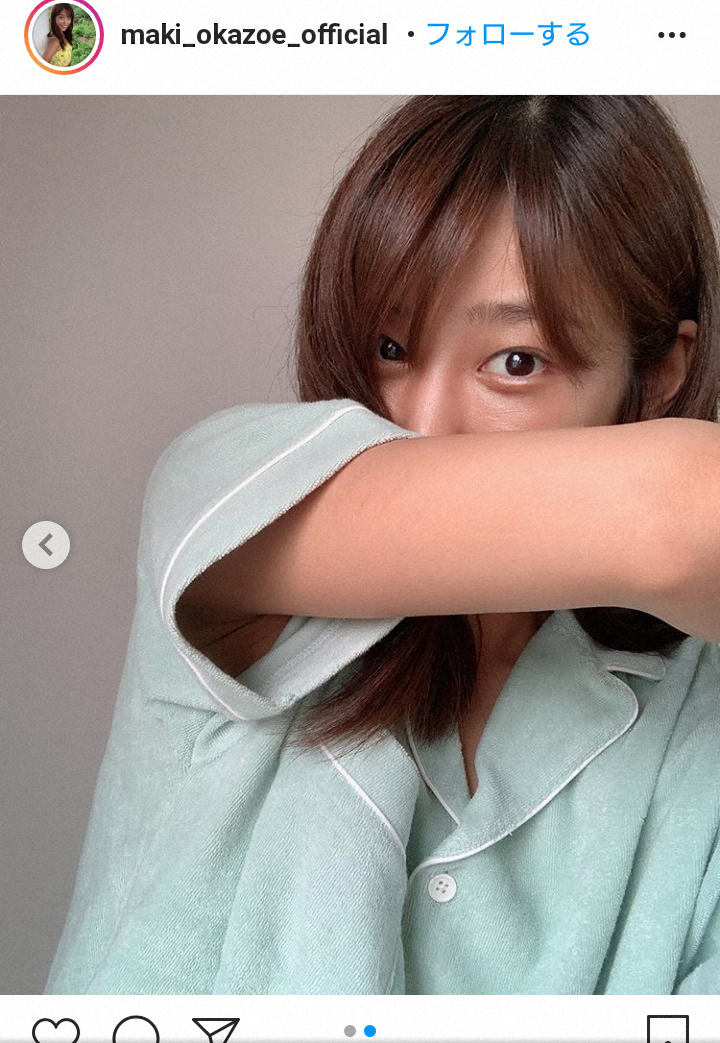 【画像・写真】岡副麻希アナ　パジャマ姿公開に「脇＆チラ見え」「可愛過ぎる」