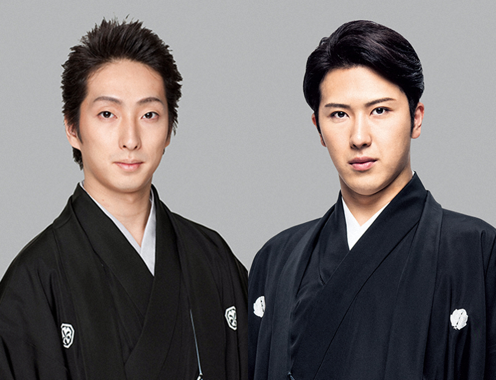 歌舞伎俳優によるオンライントークイベント「歌舞伎家話」に出演する中村七之助（左）と尾上松也