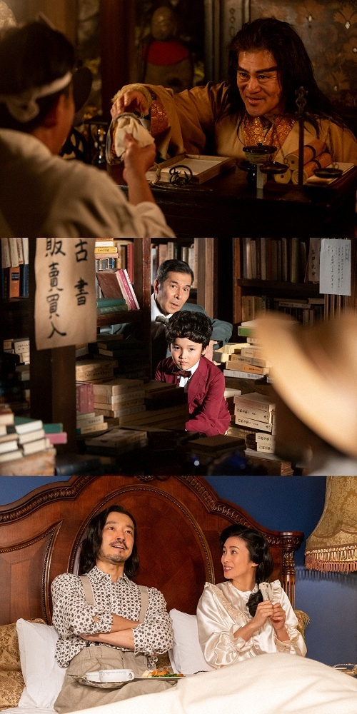 連続テレビ小説「エール」第12週は特別企画、オムニバス形式の“スピンオフ週”。（上から）「父、帰る」（橋本じゅん）「古本屋の恋」（井上順・左、山口太幹）「環のパリの物語」（金子ノブアキ、柴咲コウ）（C）NHK