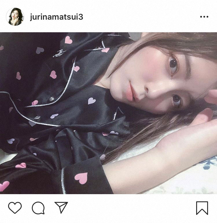 【画像・写真】松井珠理奈　ハート柄のパジャマ姿公開「世界一可愛い」「かわいくてドキドキ」