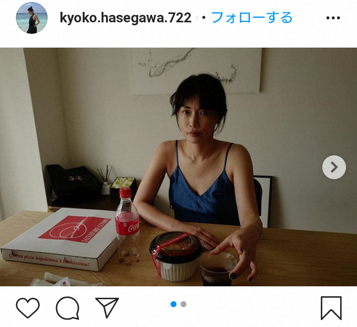 【画像・写真】長谷川京子　ブルーのキャミ姿公開　ファン絶賛「ハセキョーの色気最強だわ…」「ドキッとする美しさ」
