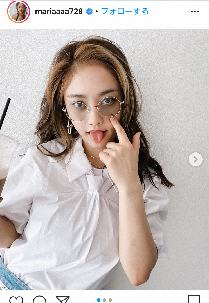 【画像・写真】谷まりあ　“あっかんべーショット”に「何しても可愛い」「え、まじで可愛いんだけど」