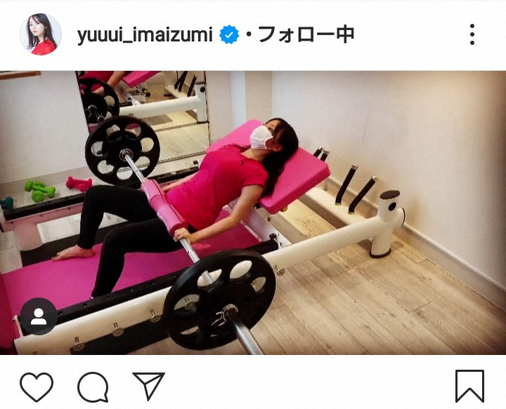 【画像・写真】今泉佑唯「ヒップスラスト70キロ」トレーニング動画公開に「くびれがすごい」「ストイック」