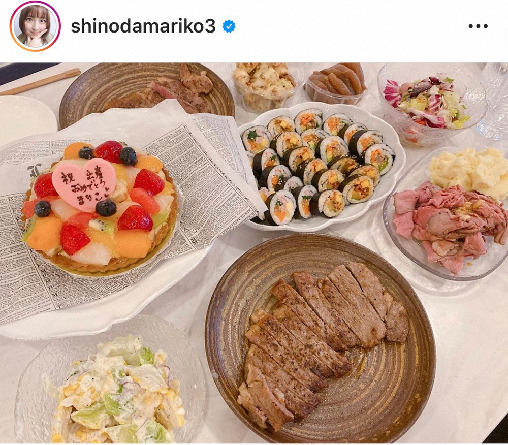 【画像・写真】篠田麻里子　出産祝い、豪華手料理の数々に「お肉凄い美味しそう」「新しい飯テロ」