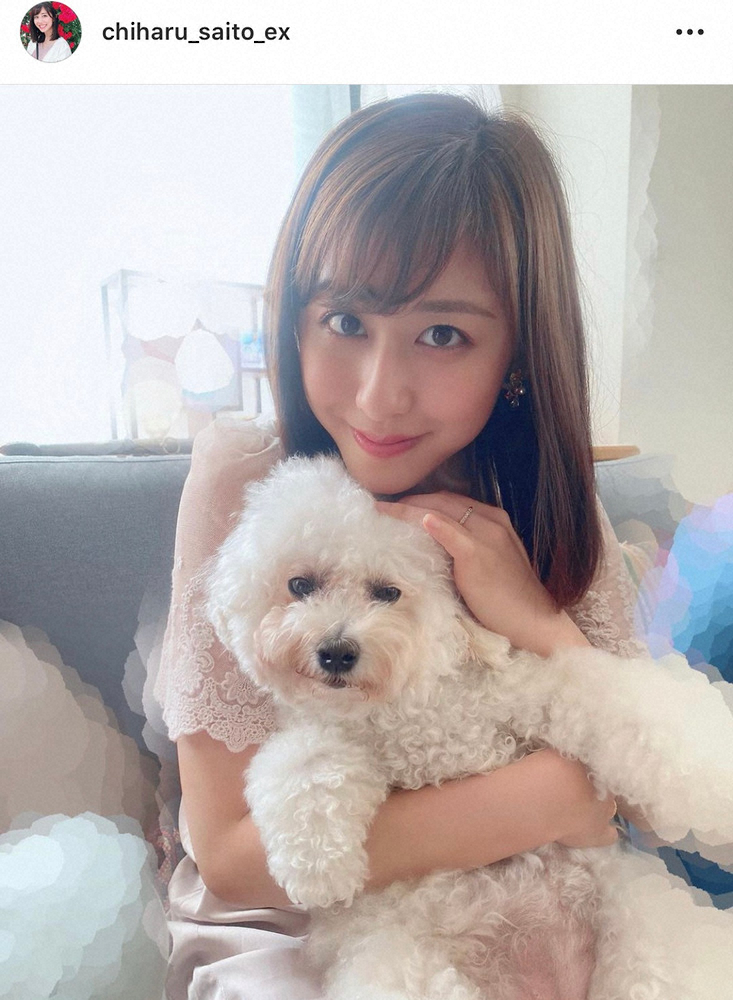 【画像・写真】テレ朝・斎藤ちはるアナ「犬派」ショット　元乃木坂・衛藤美彩が反応「可愛すぎる」