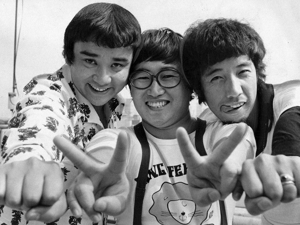 「レツゴー三匹」の（左から）レツゴーじゅんさん、レツゴー正児さん、レツゴー長作さん＝1973年6月撮影