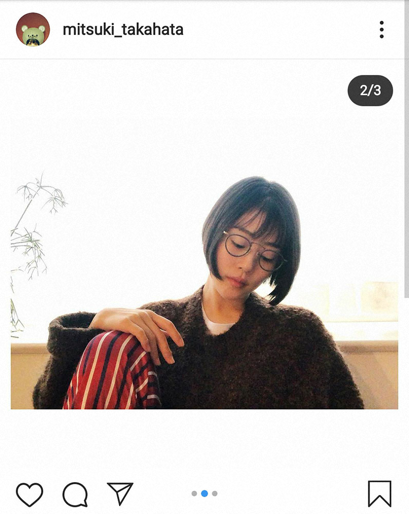 【画像・写真】メガネ姿の高畑充希　“直線”で自身の切りっぱなしボブ説明　「とってもお似合い」「可愛い過ぎ」の声