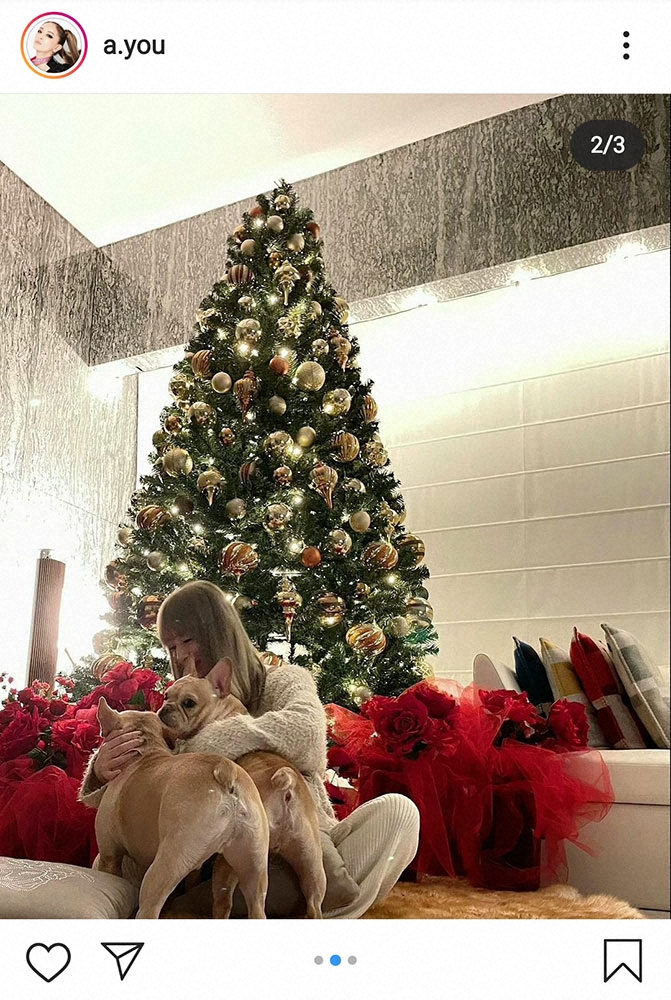 【画像・写真】浜崎あゆみ　髪を“クリスマス仕様”のブロンドに　豪華な自宅のツリーも披露