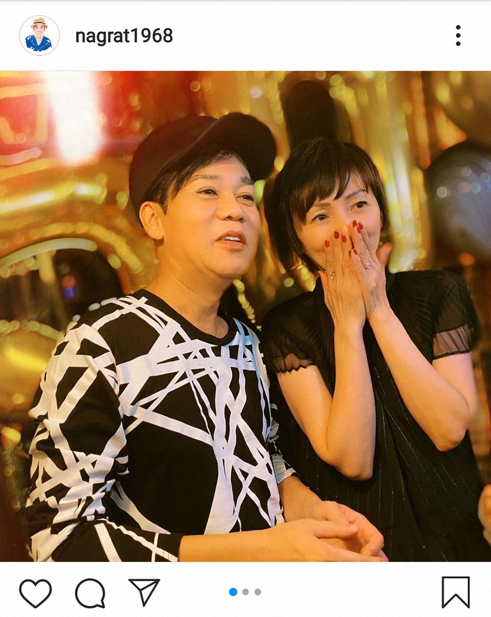 【画像・写真】名倉潤　妻・渡辺満里奈の50歳誕生日祝福「妻にはいつも感謝しかありません」