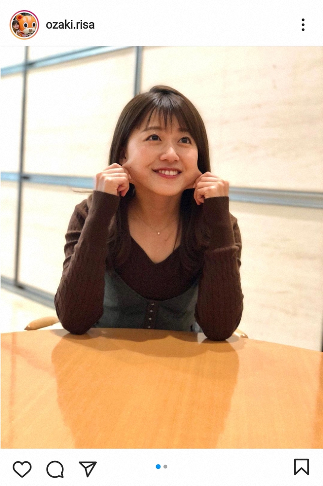 【画像・写真】日テレ尾崎里紗アナ　頬を伸ばす新特技披露　ファン「前世はリスだね」「可愛すぎて幸せ」