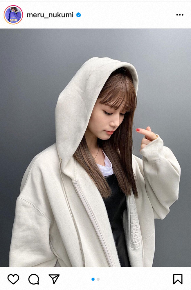 【画像・写真】生見愛瑠　可愛らしいパーカー姿にフォロワーメロメロ「最強」「癒されます」