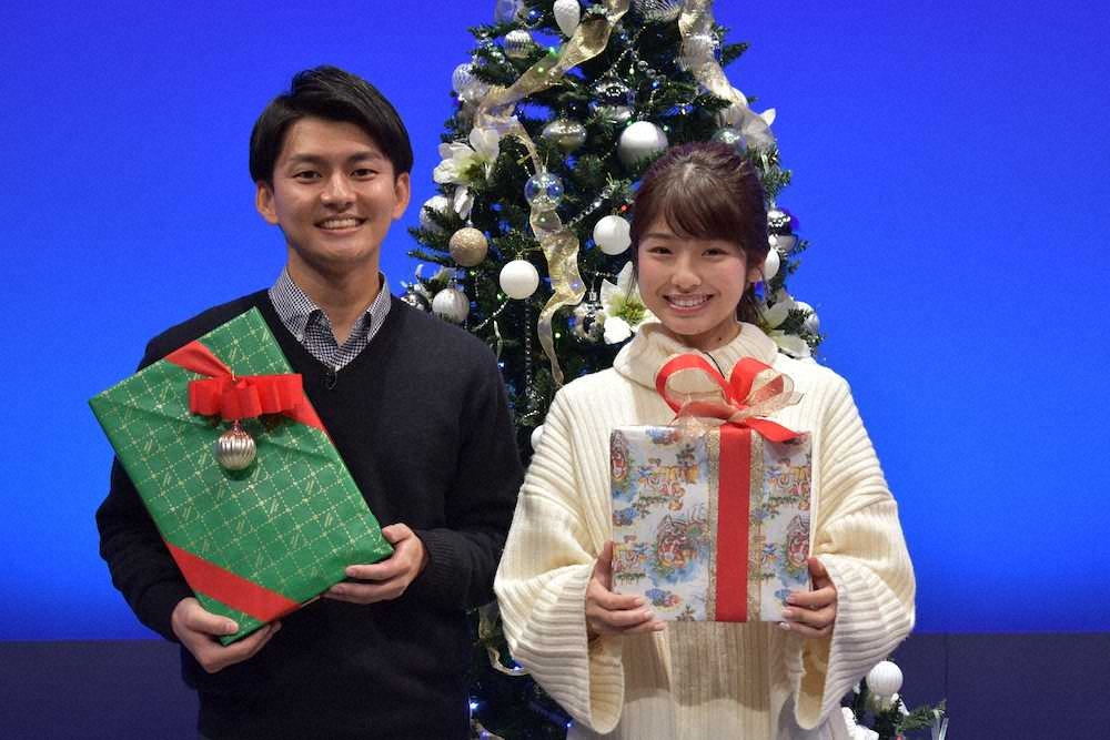 カンテレアナウンサー朗読会 に初登場した山本大貴アナウンサー 左 と舘山聖奈アナウンサー スポニチ Sponichi Annex 芸能