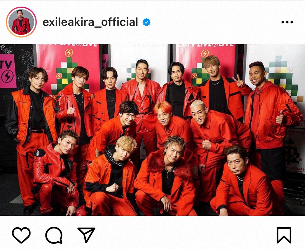 EXILE・AKIRA公式インスタグラム（＠exileakira_official）より