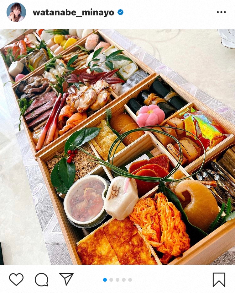 【画像・写真】渡辺美奈代、名店の高級おせち料理披露　金額は15万円？ネット驚き「うらやましい」「すっげー」