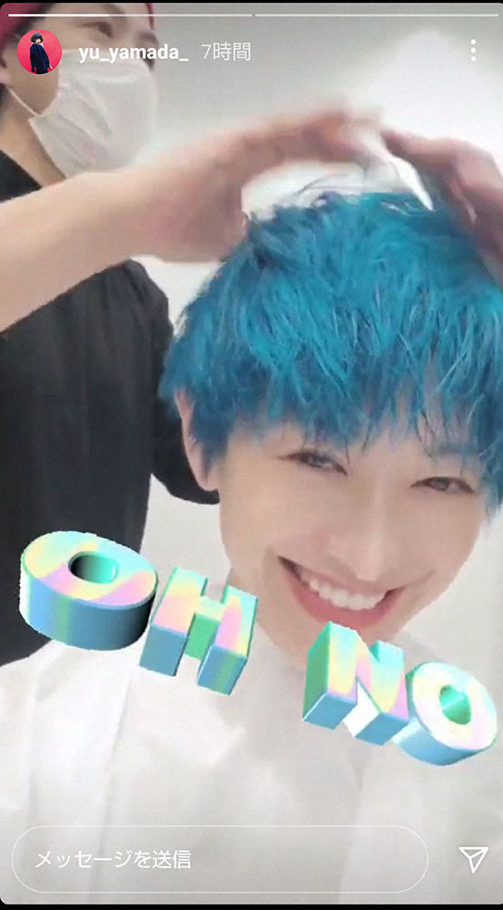 【画像・写真】山田優「ちょっと色で遊んじゃいました」　目の覚めるようなブルーヘアに大変身