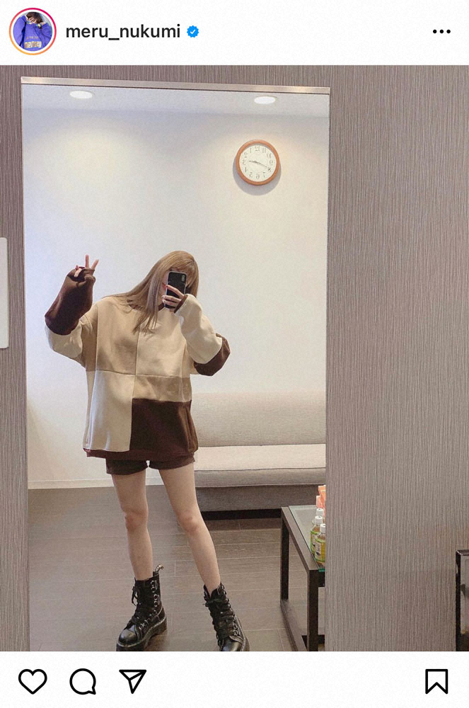 【画像・写真】めるる　“クッキーコーデ”にフォロワー絶賛「服可愛い」「足長ーーー！」