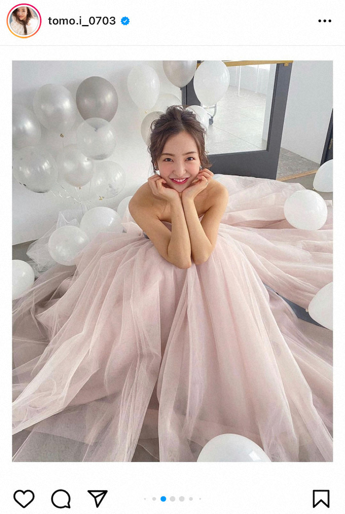 【画像・写真】新婚の板野友美　ピンクのウェディングドレス姿披露にファン絶賛「最高の笑顔」「幸せオーラあふれてる」