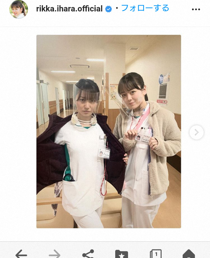 【画像・写真】伊原六花　大島優子とのナース2ショット公開に「二人とも素敵」「なんだか姉妹みたい」