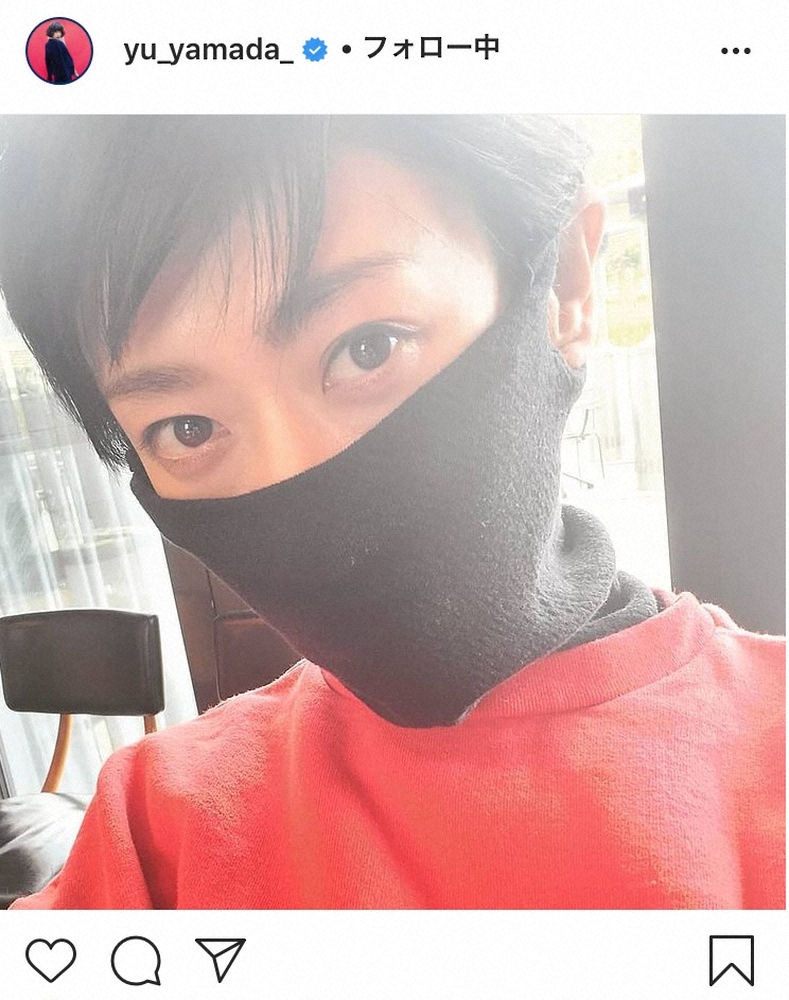 【画像・写真】黒髪、黒マスク姿の山田優に“イケメン”の声殺到「一瞬、木村拓哉と…」「氷川きよしかと」