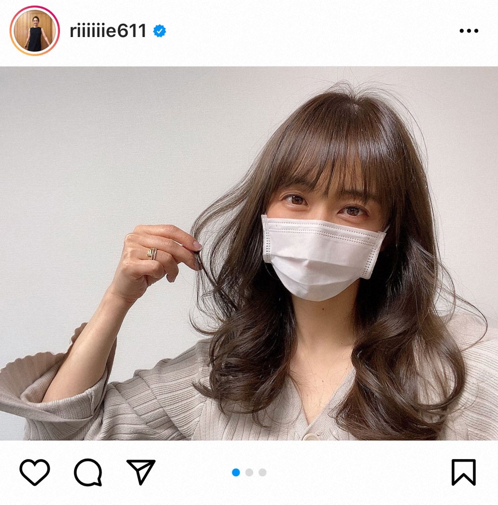 【画像・写真】田中理恵さん　黒髪の新ヘアにフォロワー「似合ってます」の声　マスク姿に「可愛さに磨き」「益々美しい」