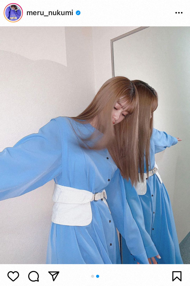 【画像・写真】めるる　水色衣装の“ナウシカコーデ”にフォロワー「空も飛べそう」「ナウシカも惚れる」