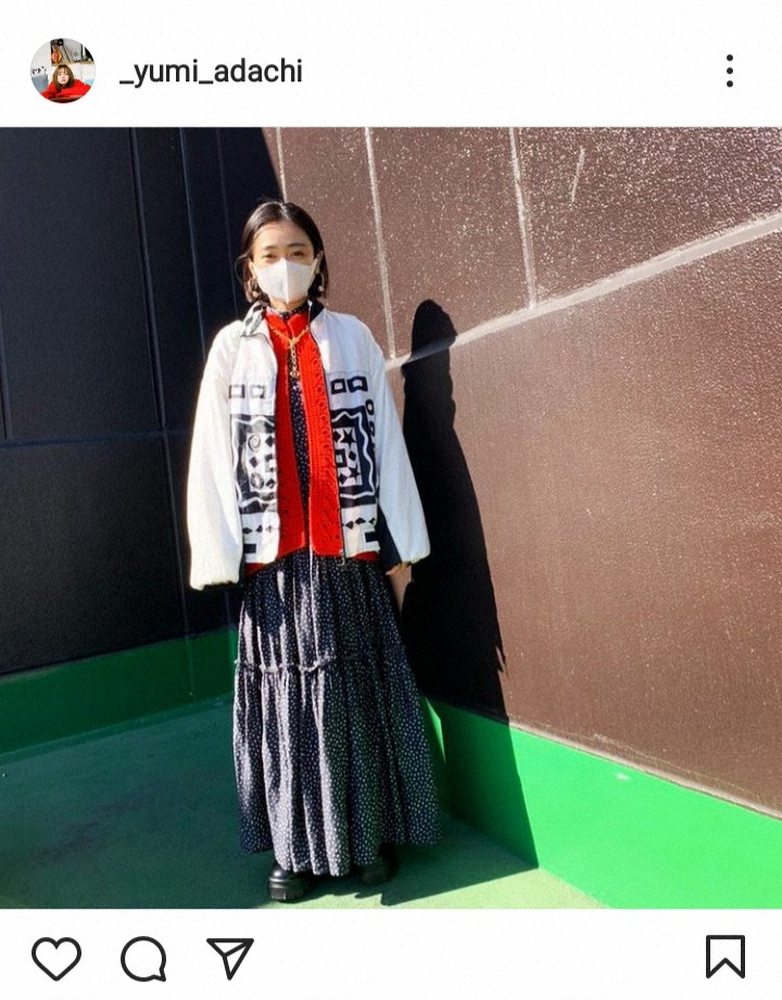 【画像・写真】安達祐実　古着アウター＆年代物ワンピ姿に反響「天使にしか見えない」「個性的でオシャレ」