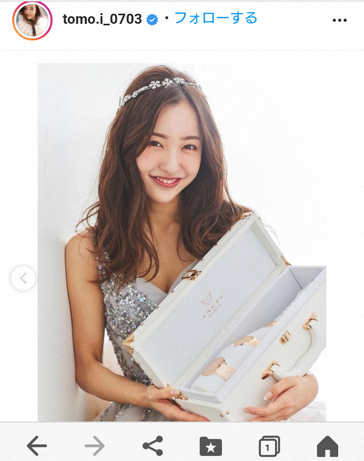 【画像・写真】板野友美　ティアラ姿で“エンジェルシャンパン”口にする姿に「天使」「プリンセスですか！？」