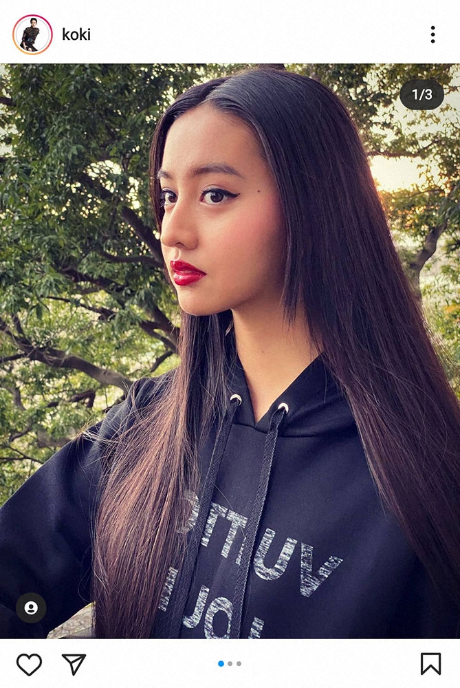 【画像・写真】Koki，撮影でバッチリメイク写真投稿も…「花粉症で目が」　母・工藤静香も同じ症状訴える