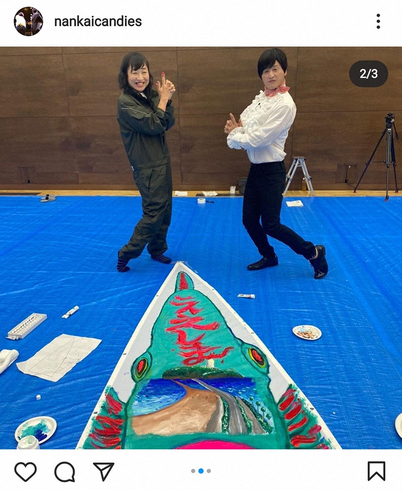 【画像・写真】しずちゃん　ガリットチュウ・福島にモノマネされ喜ぶ「体格ほぼ一緒！！」