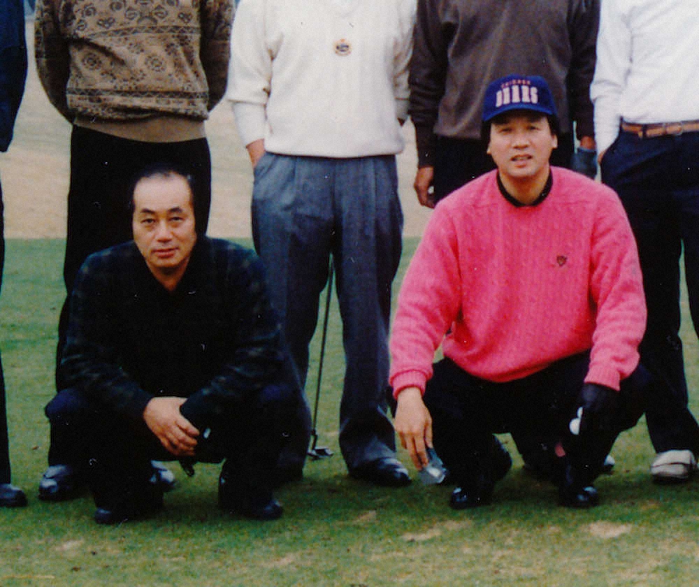 和久井保氏（左）と前川清（1993年3月26日撮影）