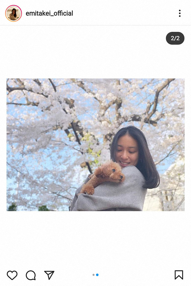 【画像・写真】武井咲　愛犬とのツーショット写真投稿　ほぼすっぴん？でも「絵になる光景～」「美しい作品」と絶賛の声