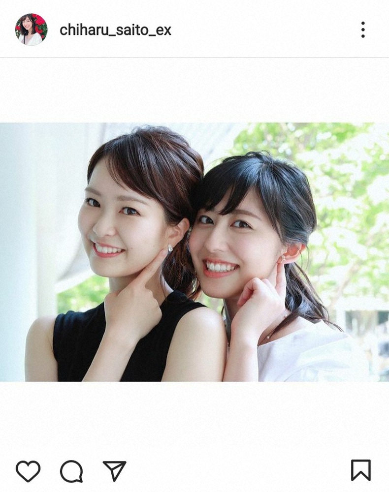 【画像・写真】テレ朝・斎藤ちはるアナ　下村彩里アナとの「お気に入り」同期ショットに「美人姉妹降臨」「目の保養」の声