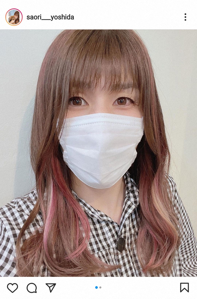 【画像・写真】吉田沙保里さん　髪に「春っぽく」ピンクのインナーカラー　ファンも「素敵」「乙女度高くなって」の声