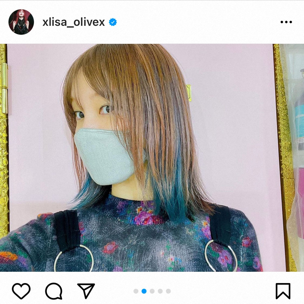 【画像・写真】LiSA　赤髪から「ブルーグリーン」の新ヘア披露に「何色でもめちゃくちゃ似合う」「めっちゃ新鮮」の声
