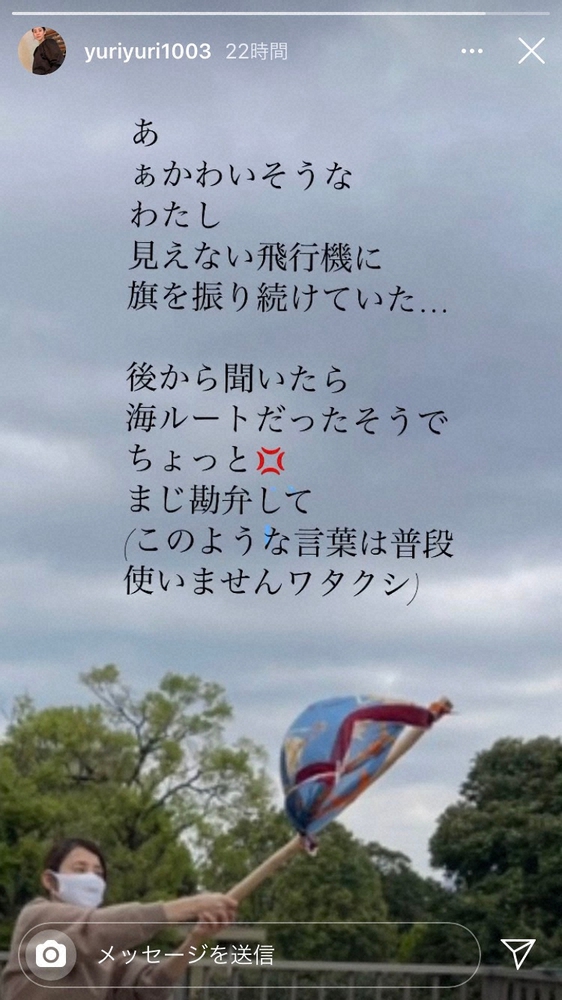 【画像・写真】石田ゆり子　妹が乗る飛行機に手作りの旗振るも…まさかの展開「あぁかわいそうなわたし」