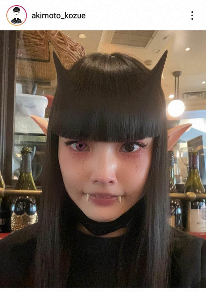 【画像・写真】秋元梢　鼻血も出てる？キュートなデビル姿に反響　「最強」「ゲームの可愛いキャラみたい」